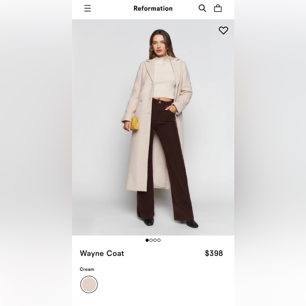 Reformation wool coat in cream